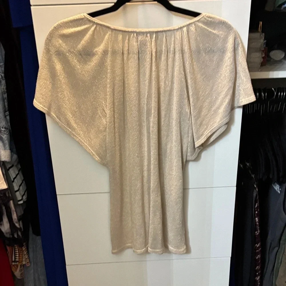 White House Black Market Shimmering Gold Blouse